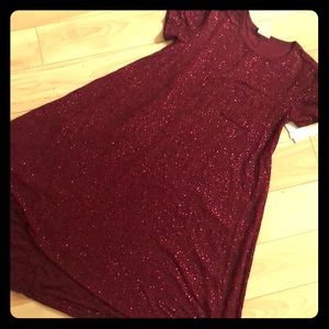 NWT Lularoe Carly sequin burgundy size XS